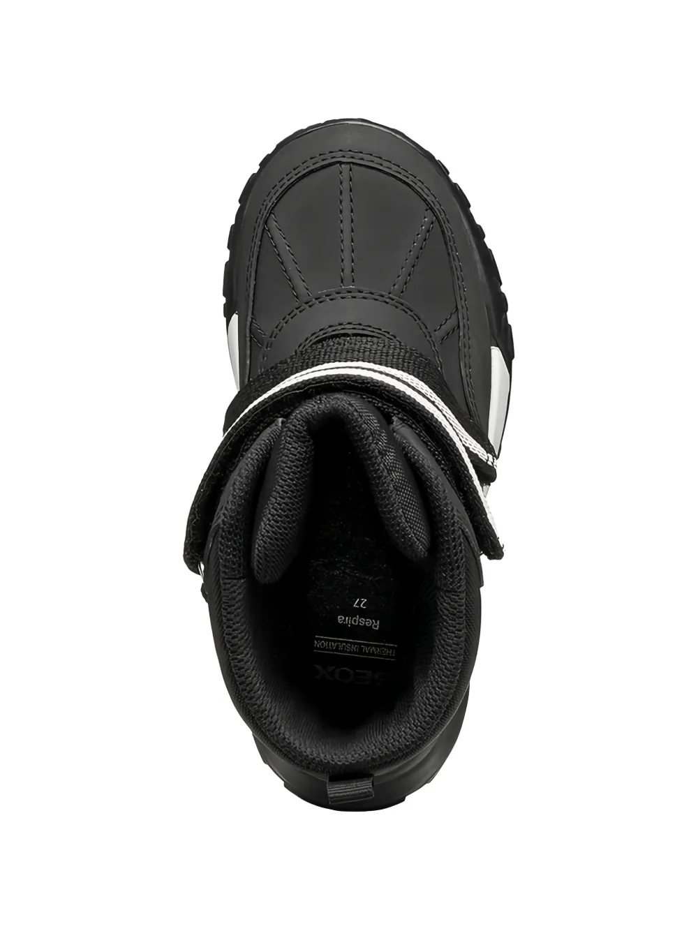 Geox Kids Trekkyup Abx striped strap boots Zwart