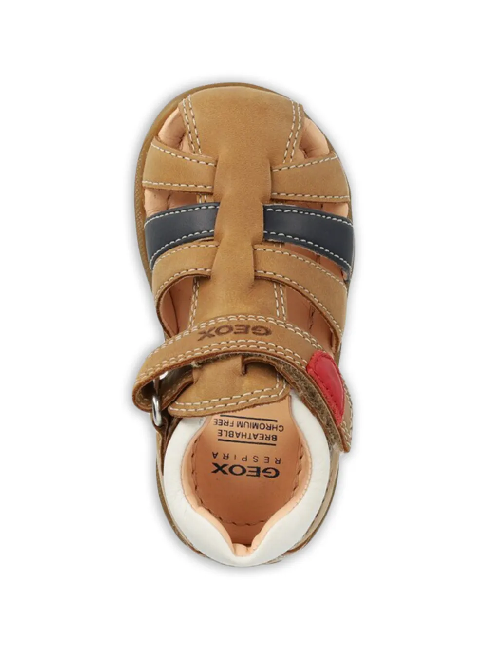 Geox Kids Sandalen met colourblocking en bandje Beige