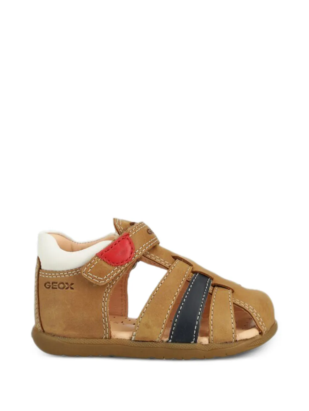 Geox Kids Sandalen met colourblocking en bandje Beige