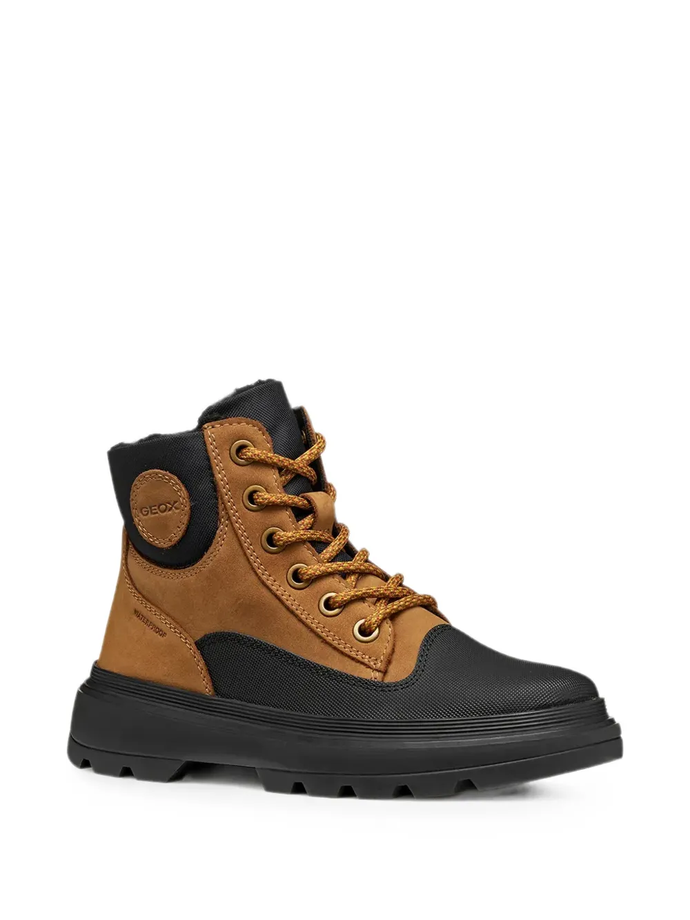 Geox Kids panelled lace-up boots Beige