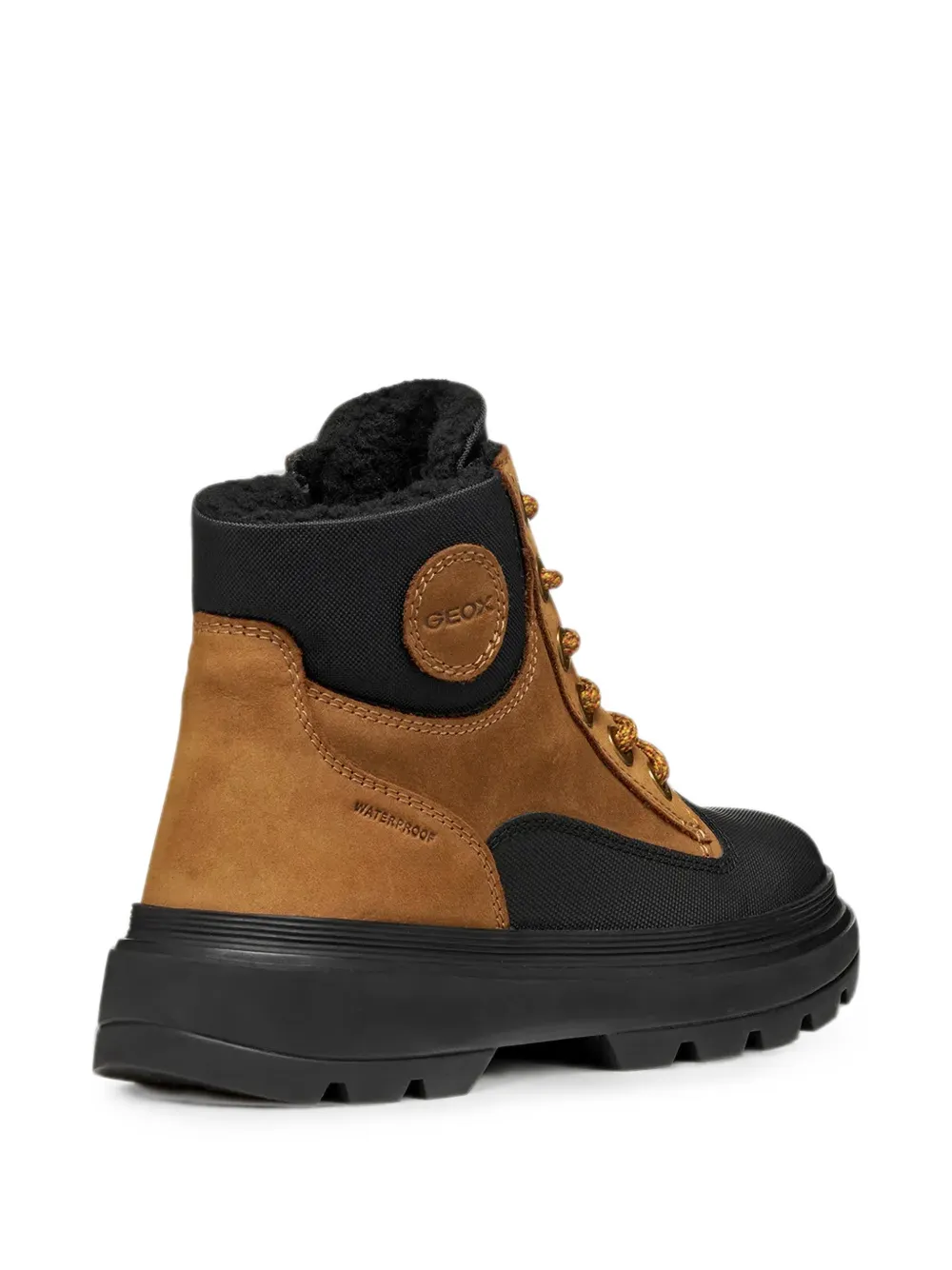 Geox Kids panelled lace-up boots Beige