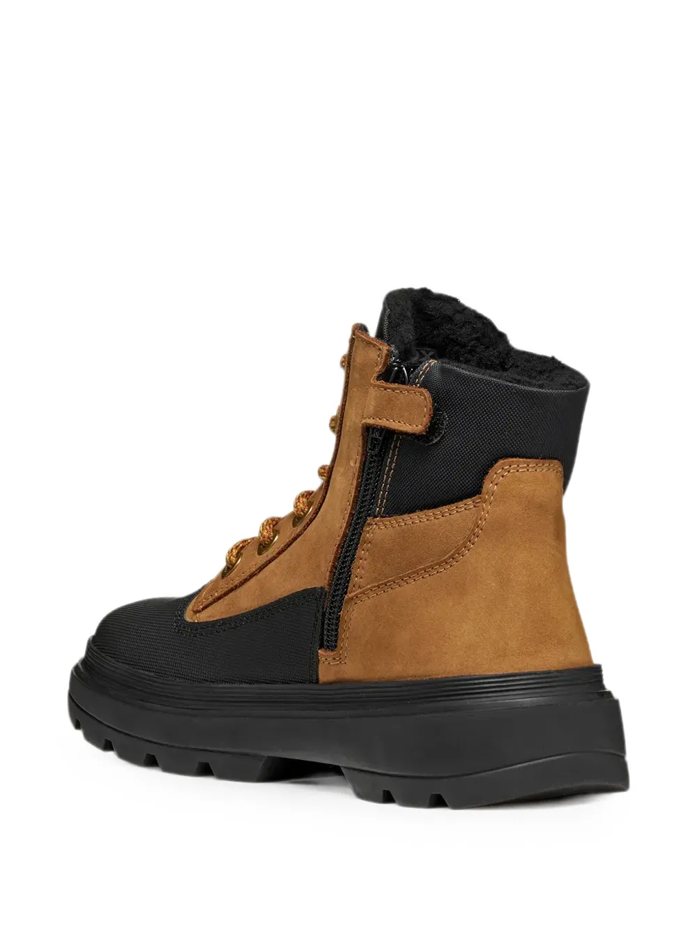 Geox Kids panelled lace-up boots Beige
