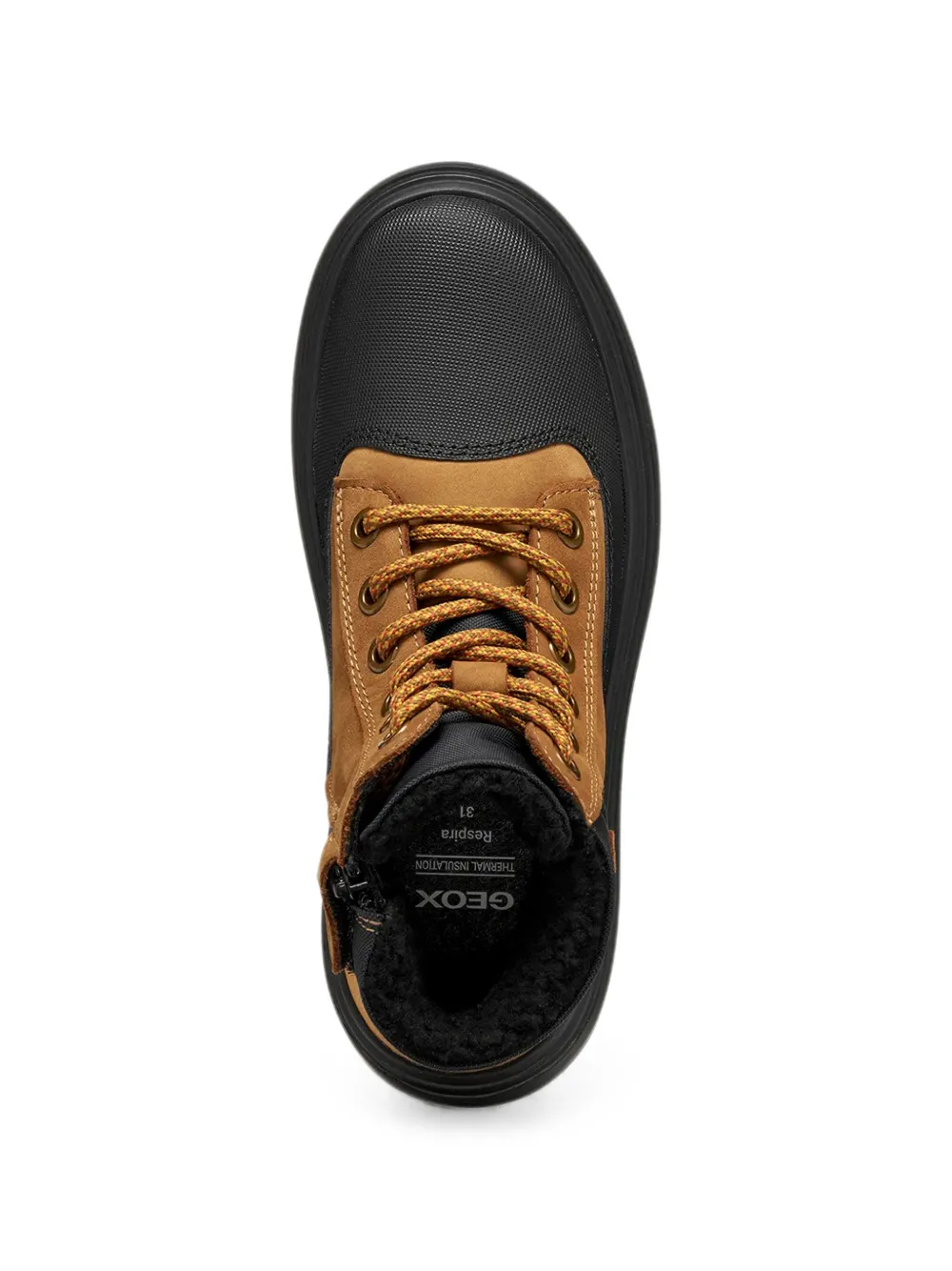 Geox Kids panelled lace-up boots Beige