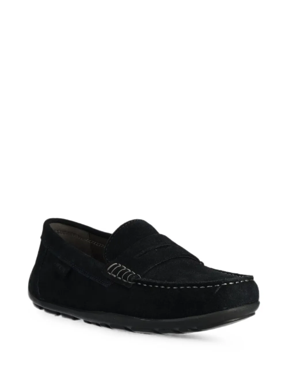 Geox Kids New Fast suede slip-on loafers Blauw