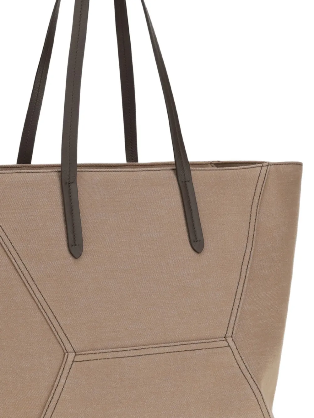 Brunello Cucinelli Borsa shopper met stiksel Beige