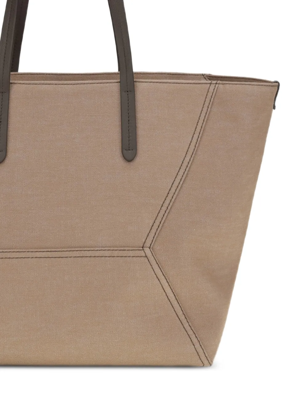 Brunello Cucinelli Borsa shopper met stiksel Beige