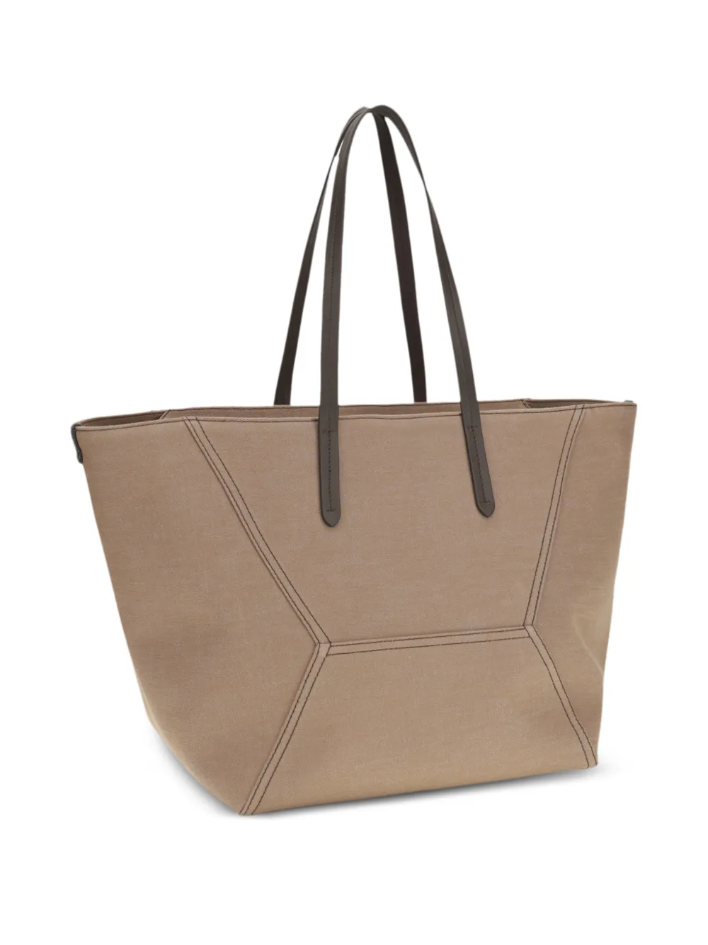 Brunello Cucinelli stitched borsa tote bag - Toni neutri