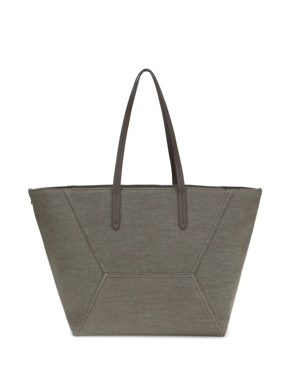 Brunello Cucinelli open-top panelled tote bag - Grigio