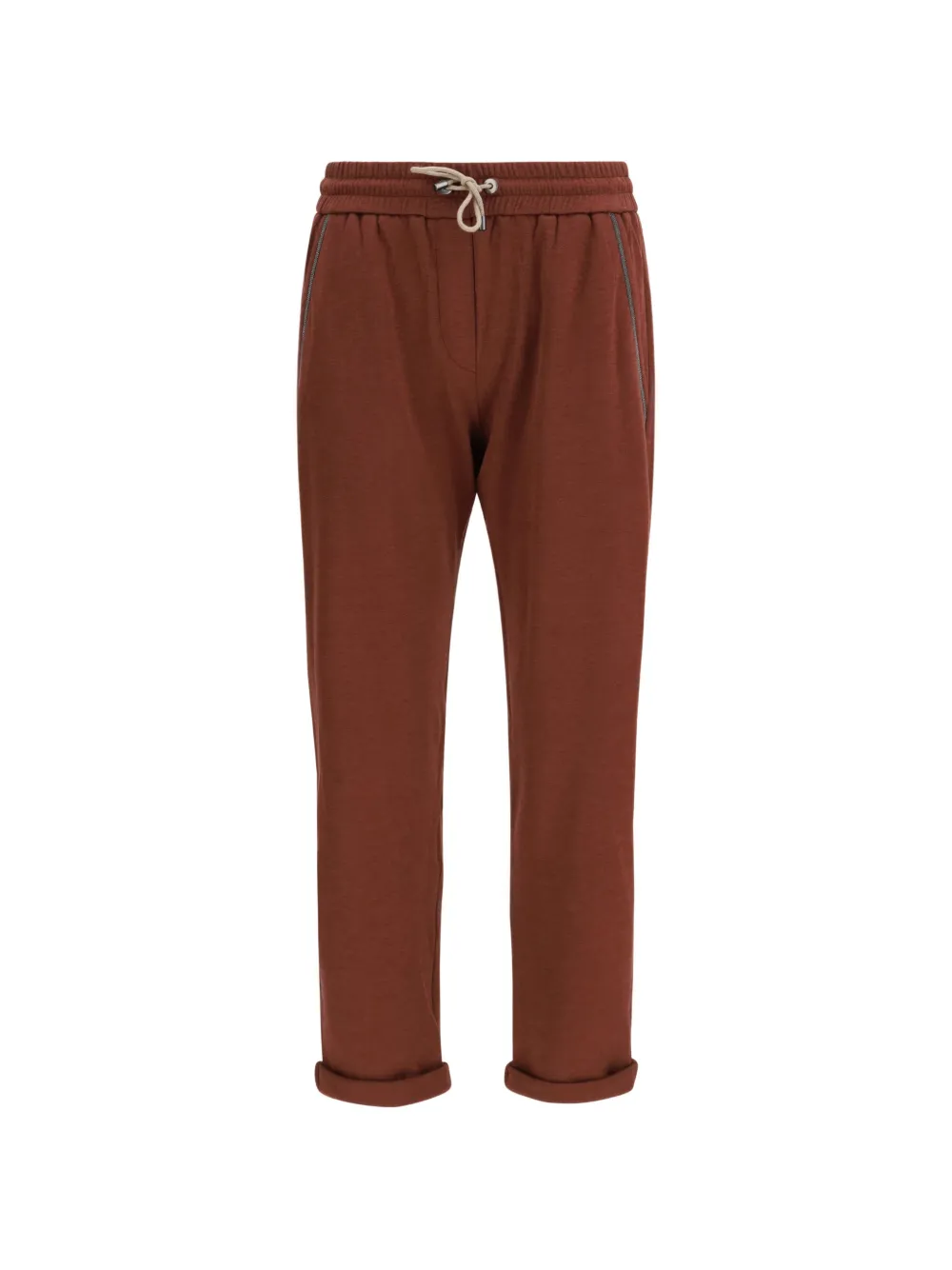Brunello Cucinelli drawstring turn-up track pants - Marrone