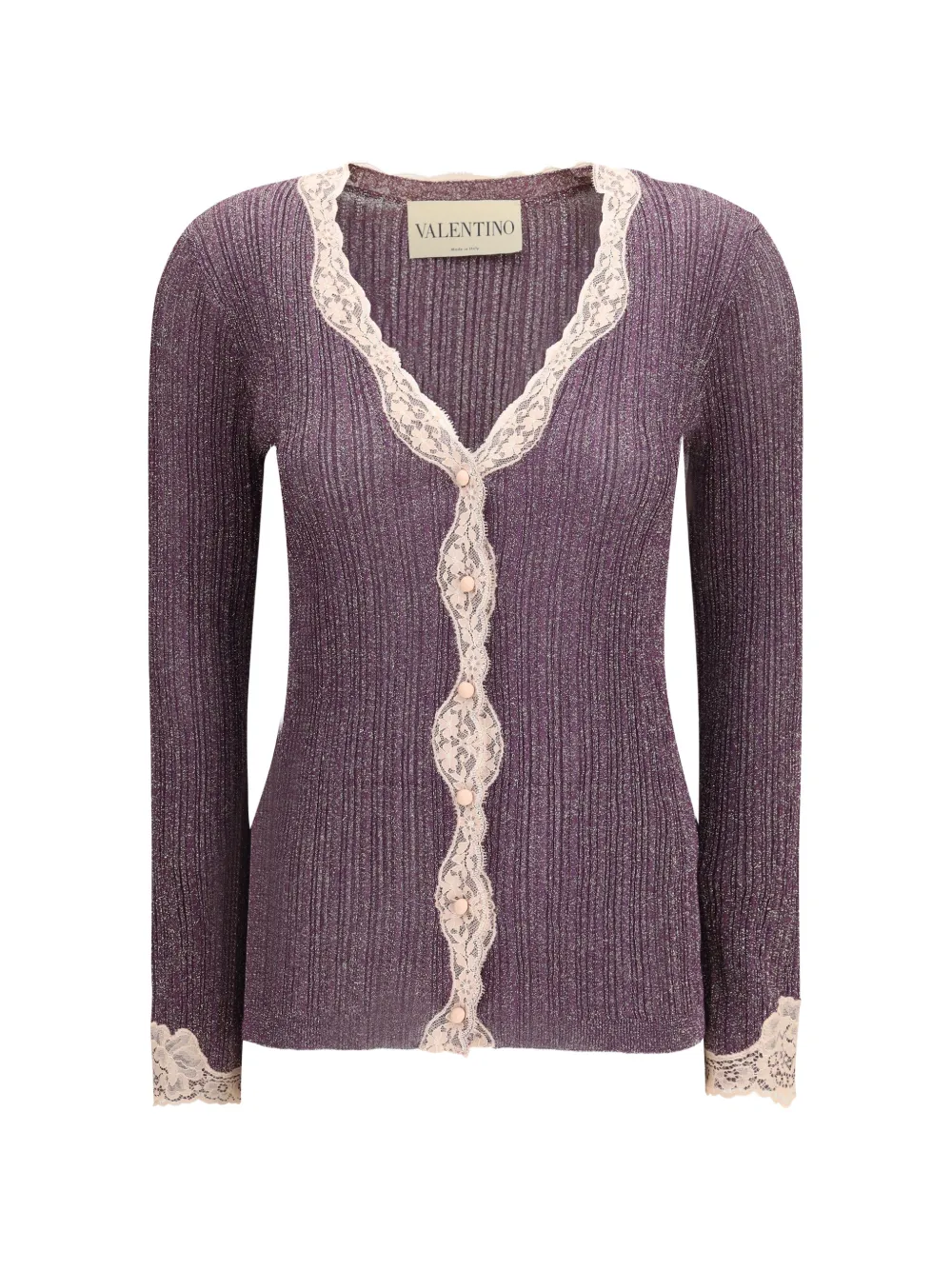 Valentino Garavani lace-trim cardigan - Viola