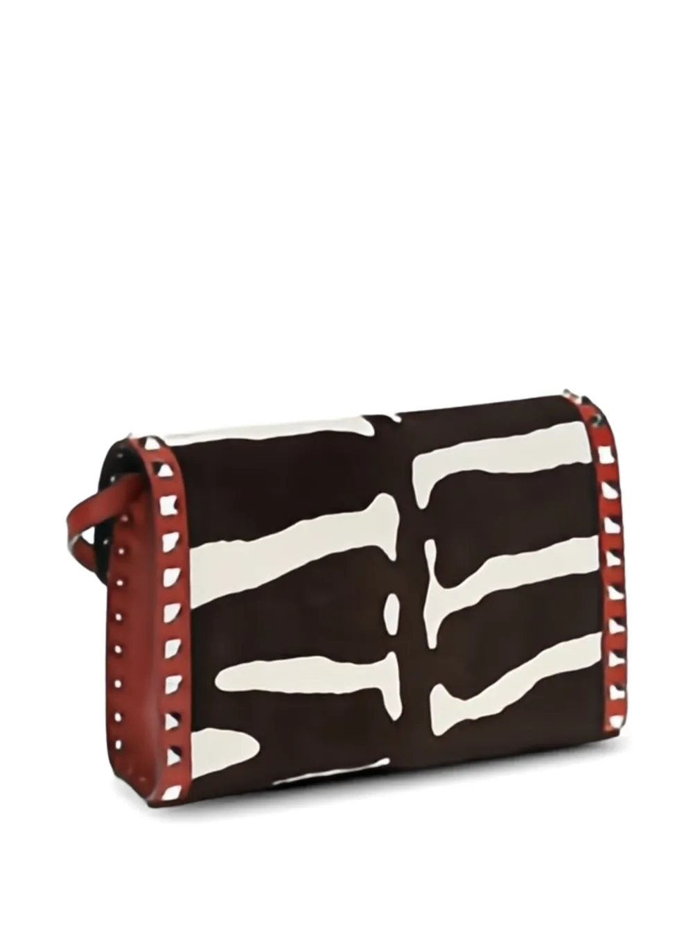 Valentino Garavani Rockstud kleine schoudertas met kalfsleer en pony-effect Bruin