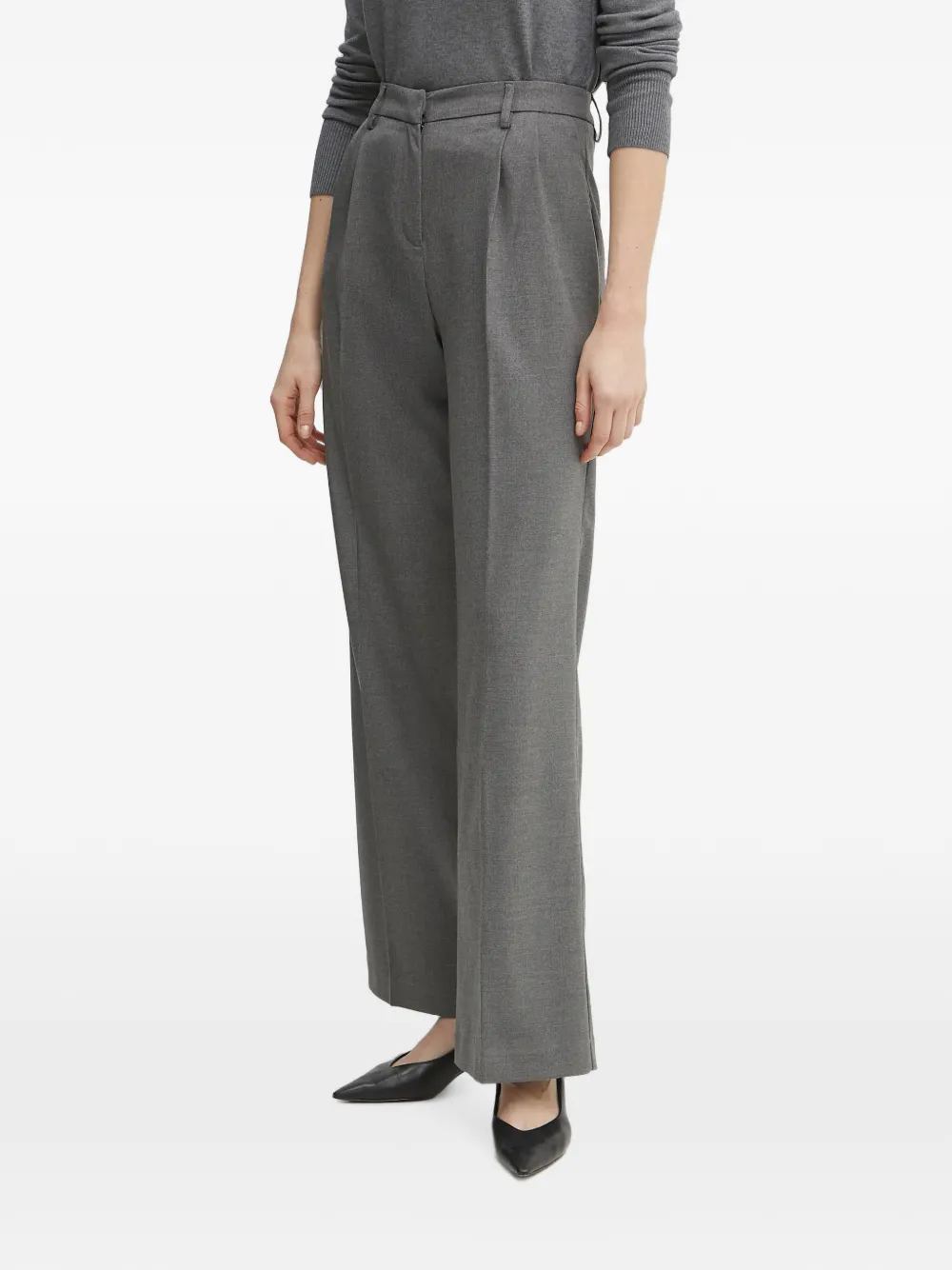 Morgan pleated wide-leg trousers