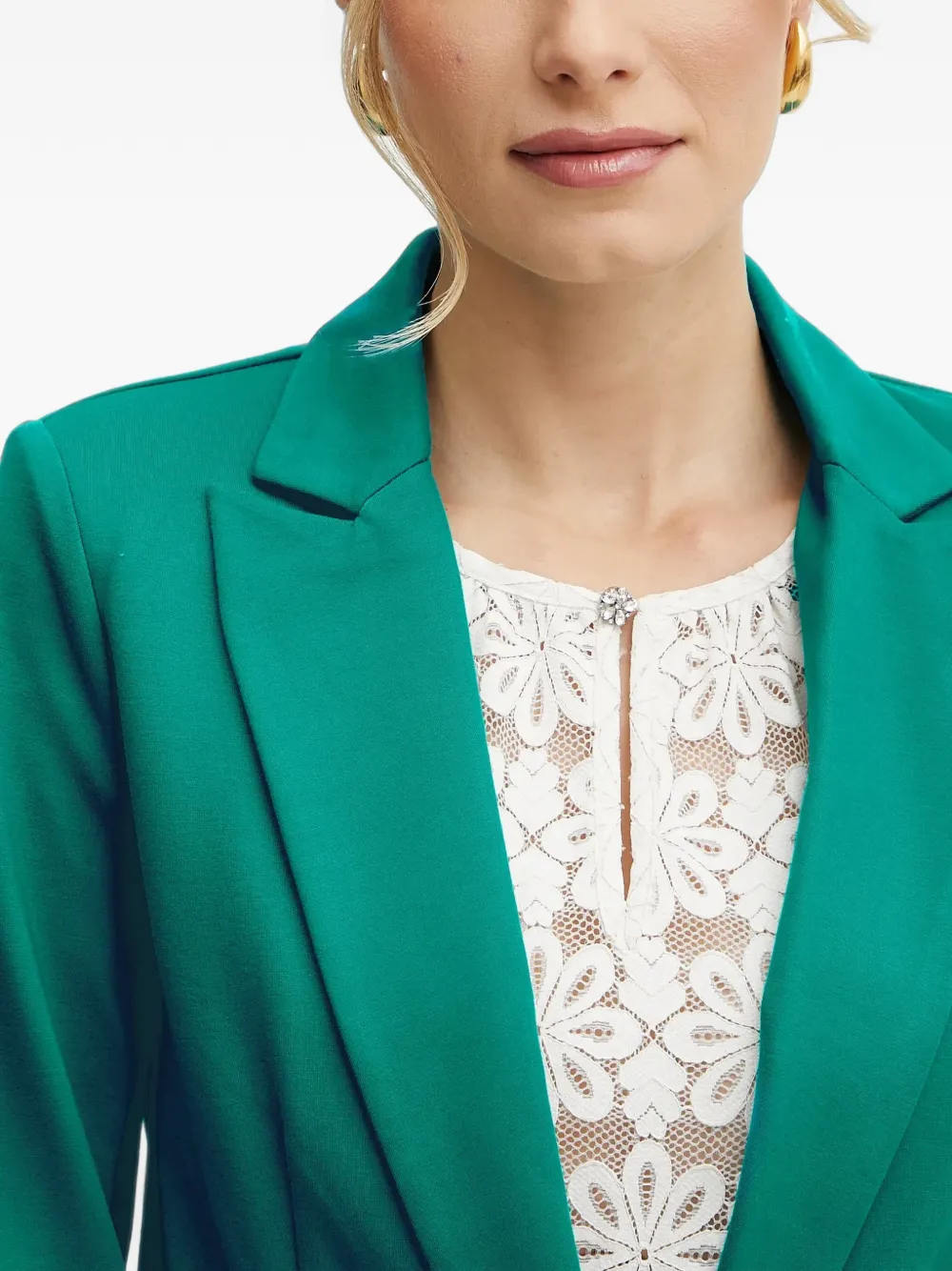 Morgan Blazer met knopen en V-hals Groen