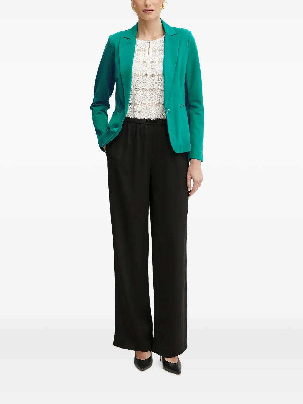 Morgan Blazer met knopen en V-hals Groen