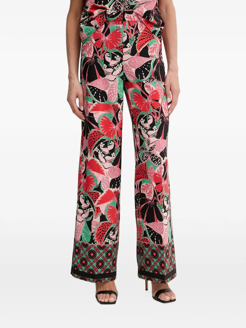 Morgan floral-print straight trousers
