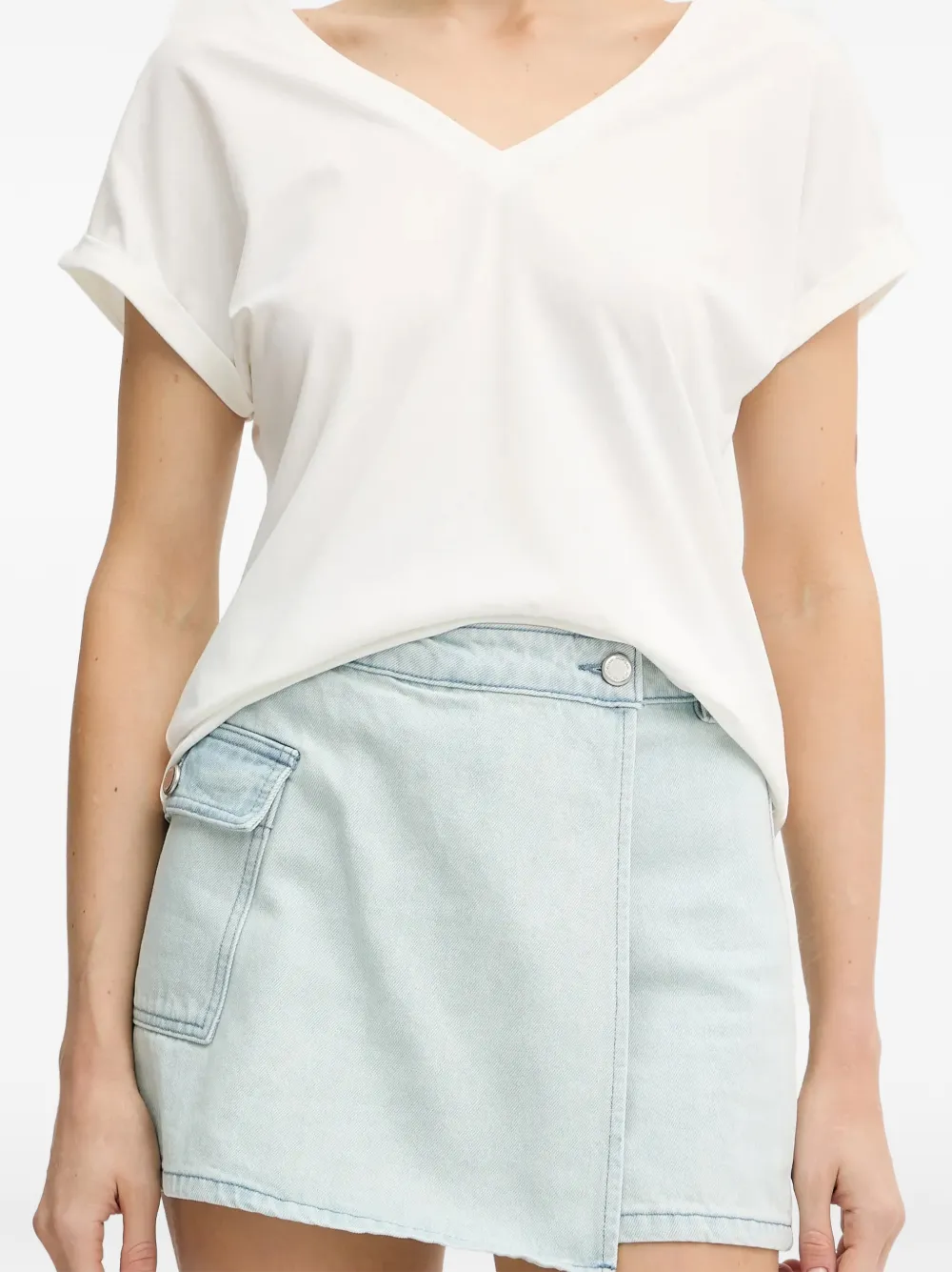 Morgan wrap-front mini shorts