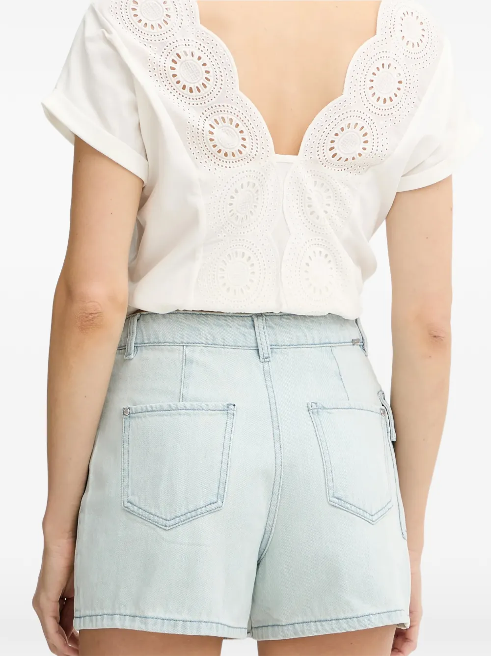 Morgan Mini-shorts met wikkel-effect Blauw