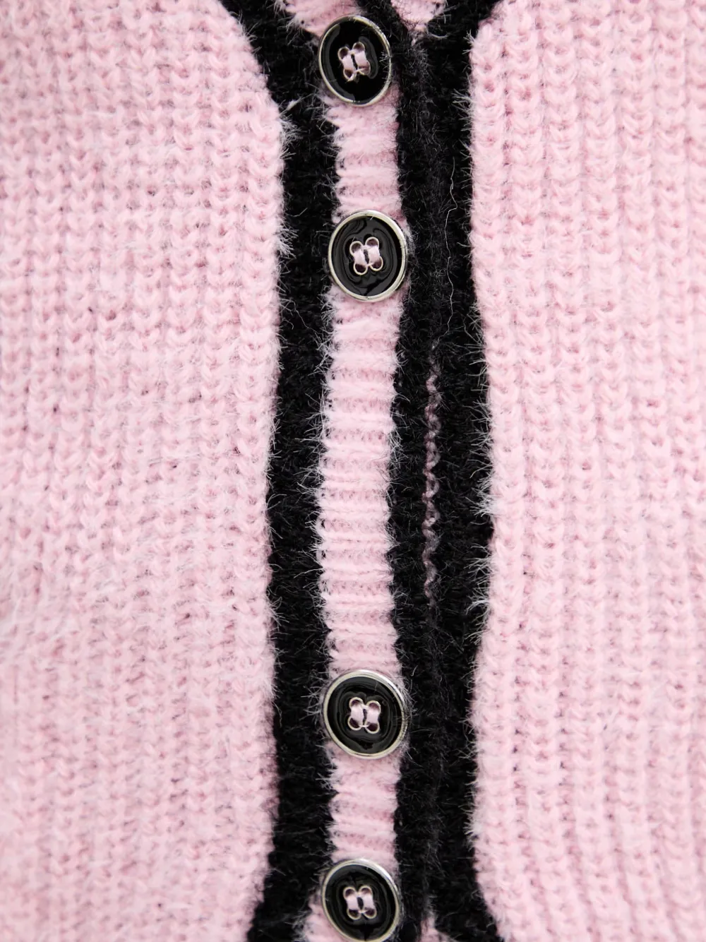 Morgan Vest met knoop en contrasterende afwerking Roze