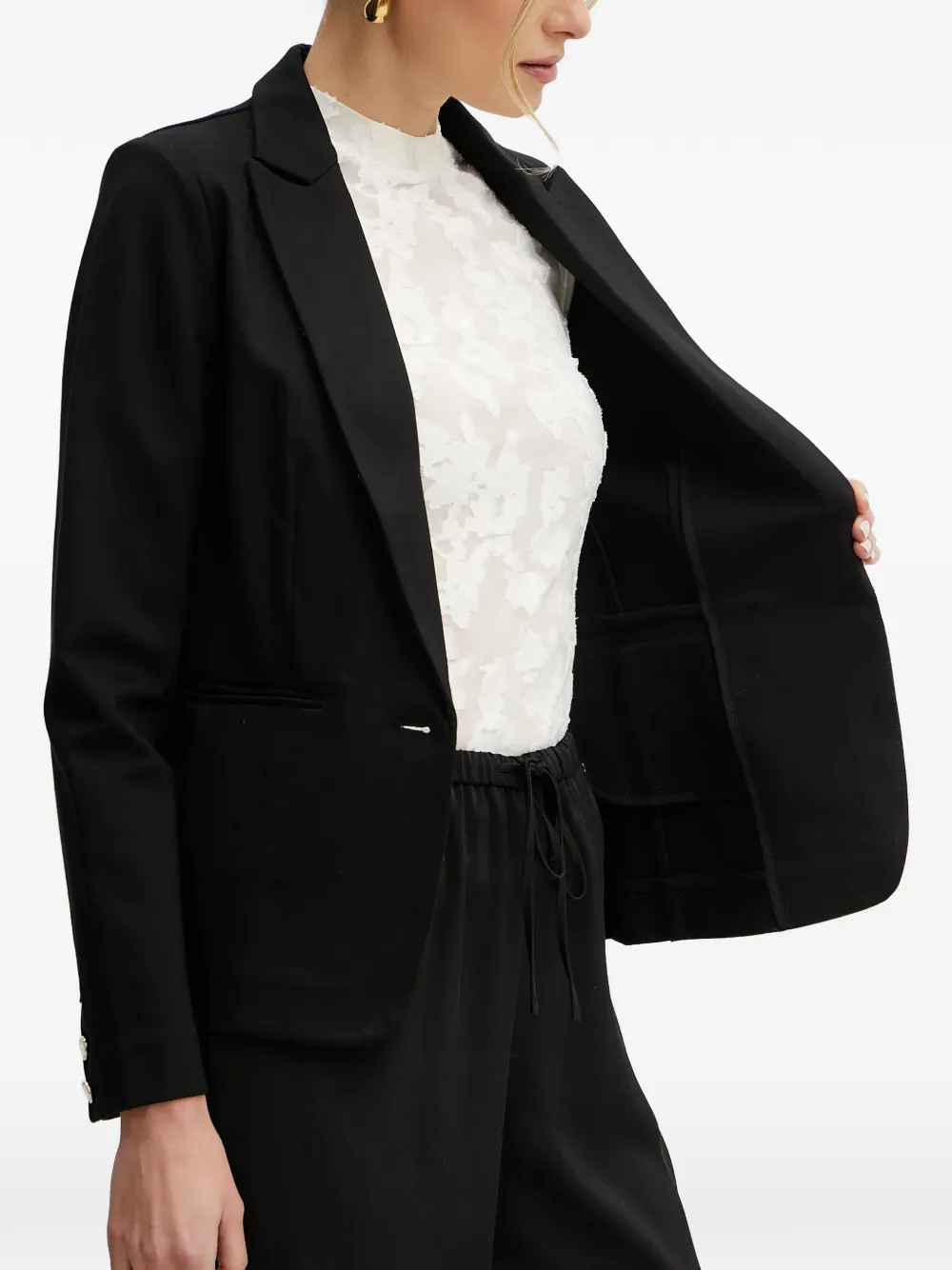 Morgan Blazer met enkele rij knopen en manchetten met knopen Zwart