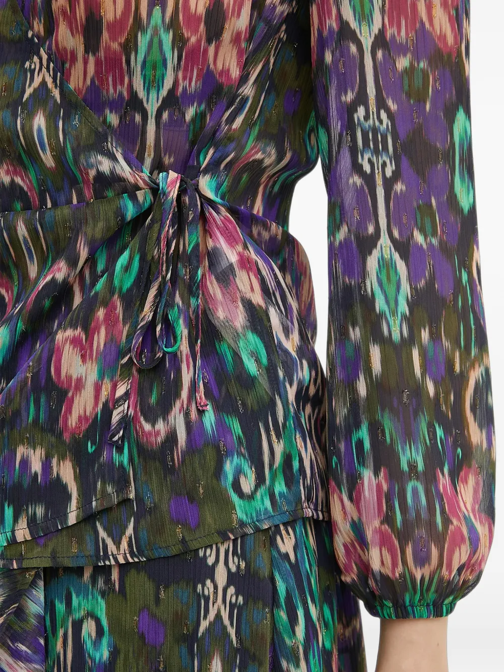 Morgan Top met pofmouwen en print Groen