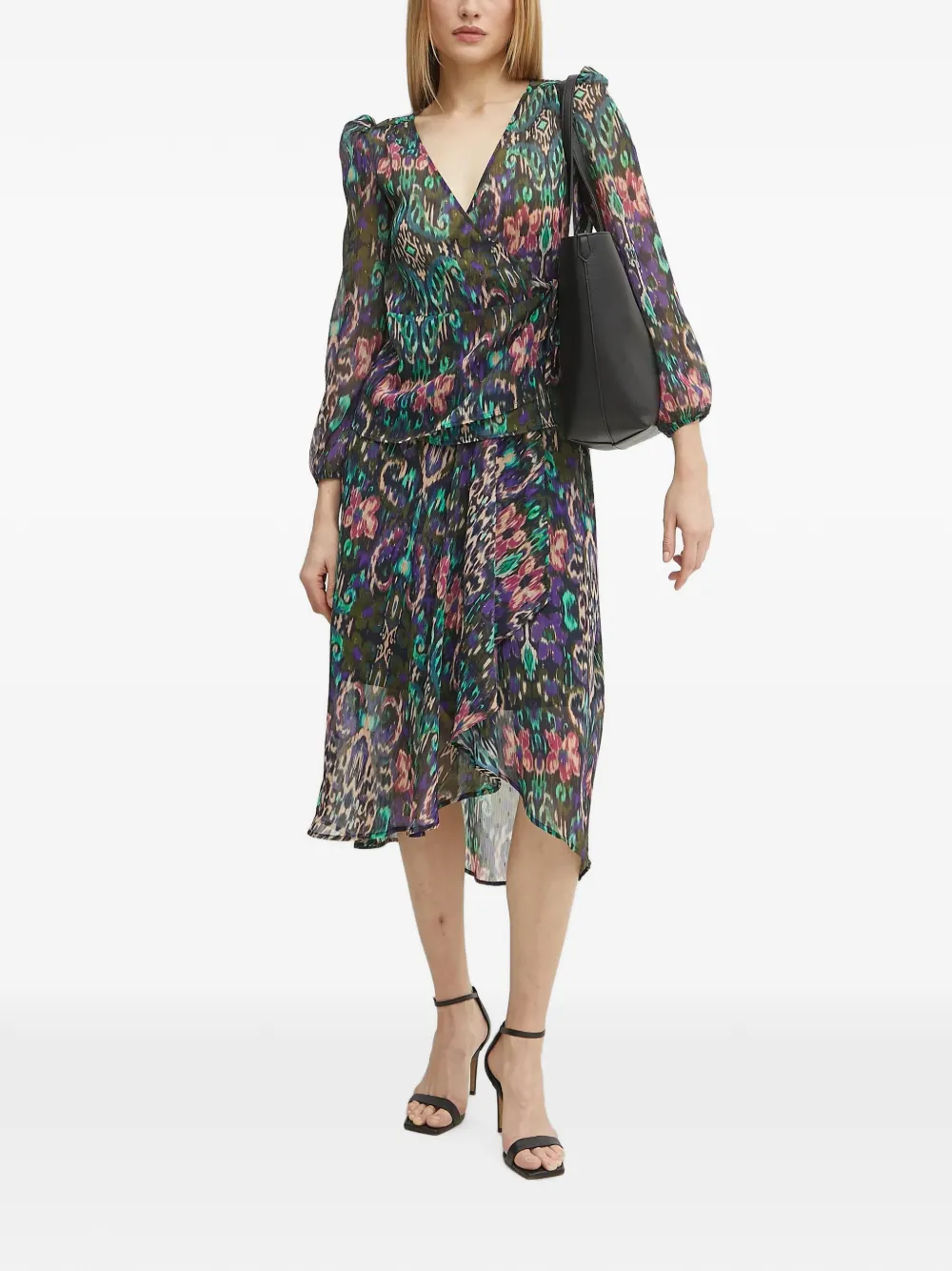 Morgan Top met pofmouwen en print Groen