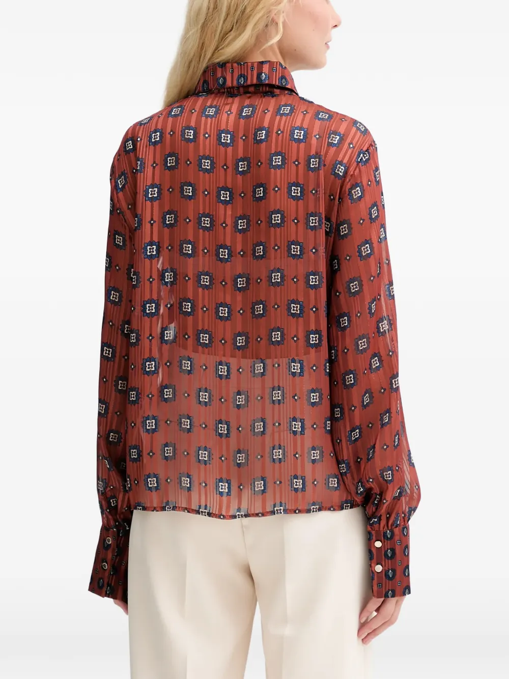 Morgan Blouse met geometrische print Bruin
