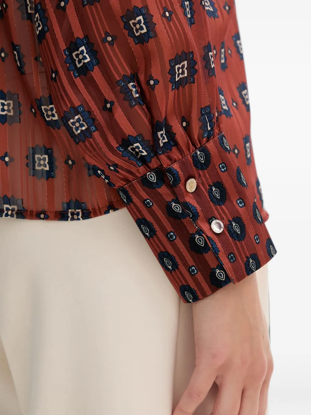 Morgan Blouse met geometrische print Bruin