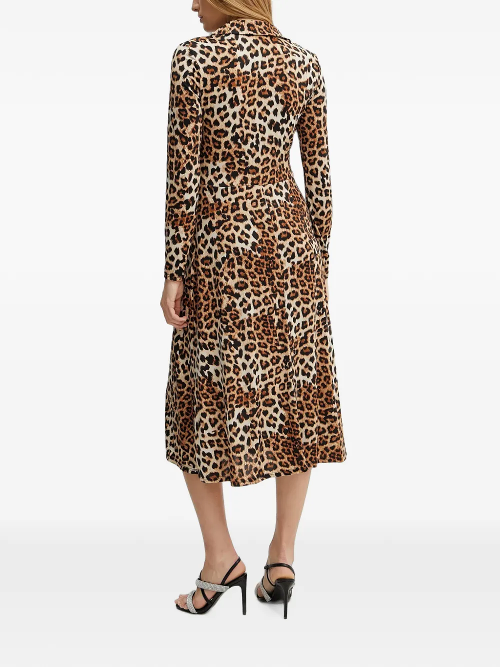 Morgan Rufus blousejurk met dierenprint Bruin