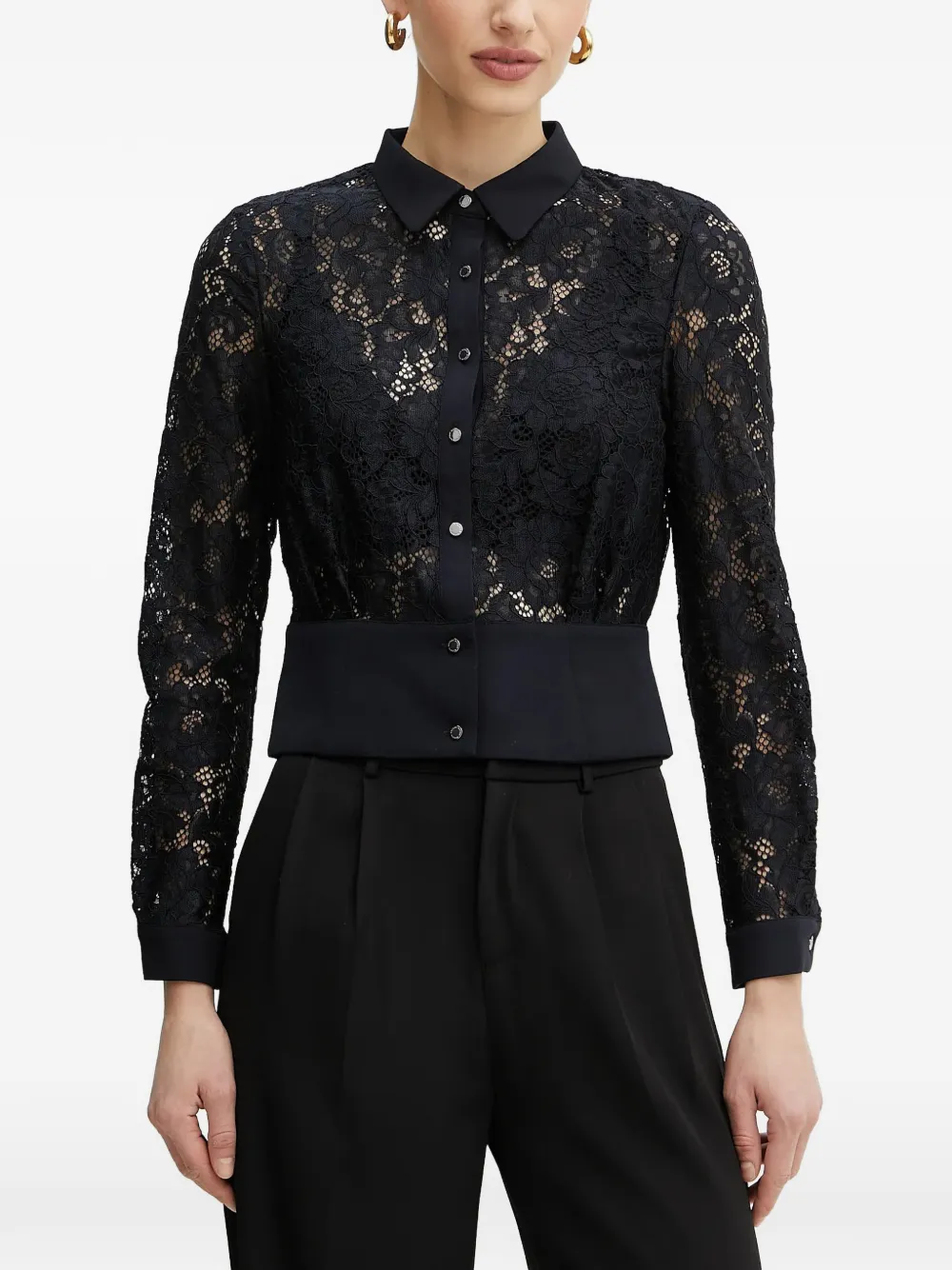 Morgan Cegil lace-embelished shirt
