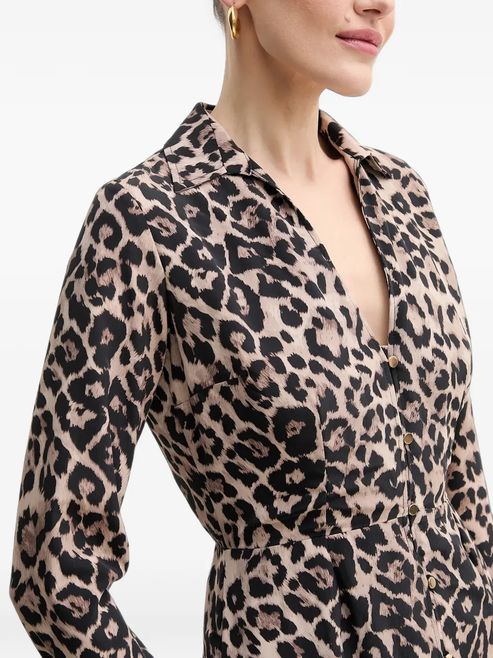 Morgan Midi-jurk met luipaardprint Beige