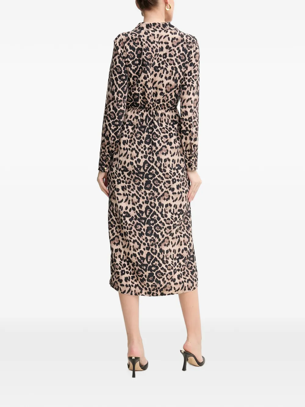 Morgan Midi-jurk met luipaardprint Beige