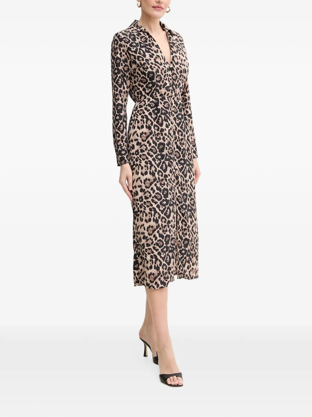 Morgan Midi-jurk met luipaardprint Beige