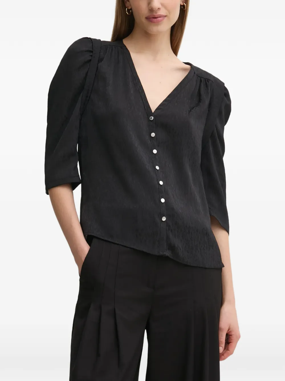 Morgan buttoned V-neck shirt