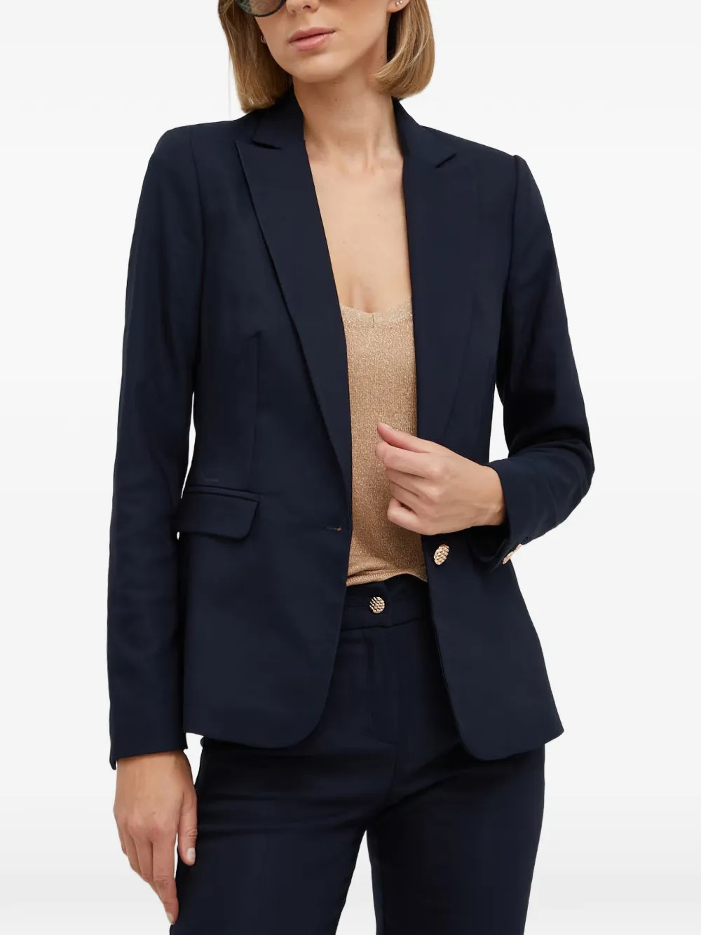 Morgan Peak-lapel Blazer In Blau