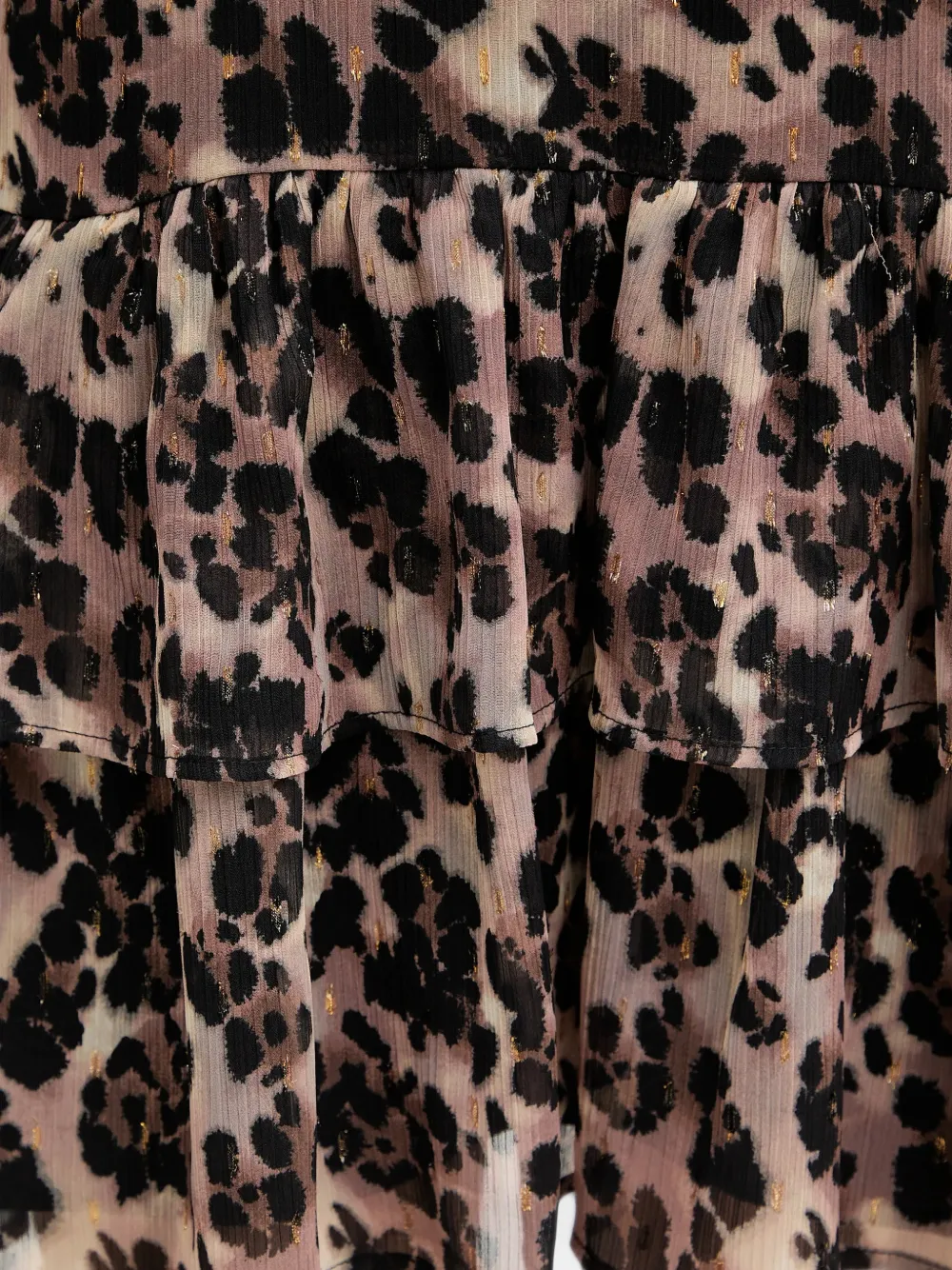 Morgan leopard-print ruffled mini dress Beige