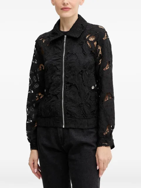 Morgan Jaqueta bomber com renda floral