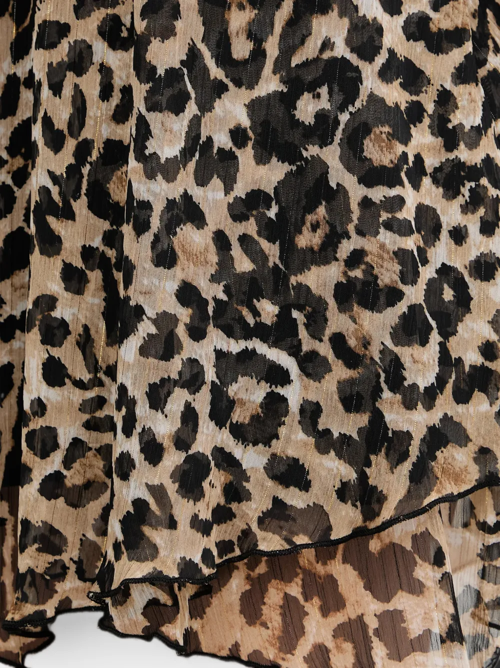 Morgan leopard-print wrap-style mini dress Beige