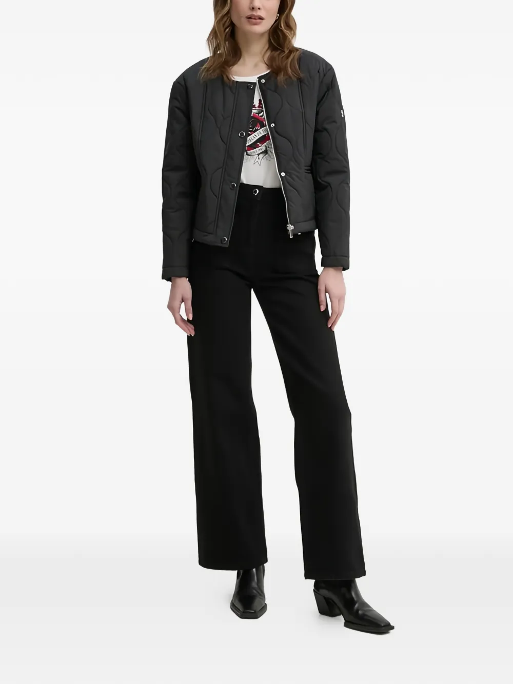 Morgan Widy Flap-pocket Jeans In Black