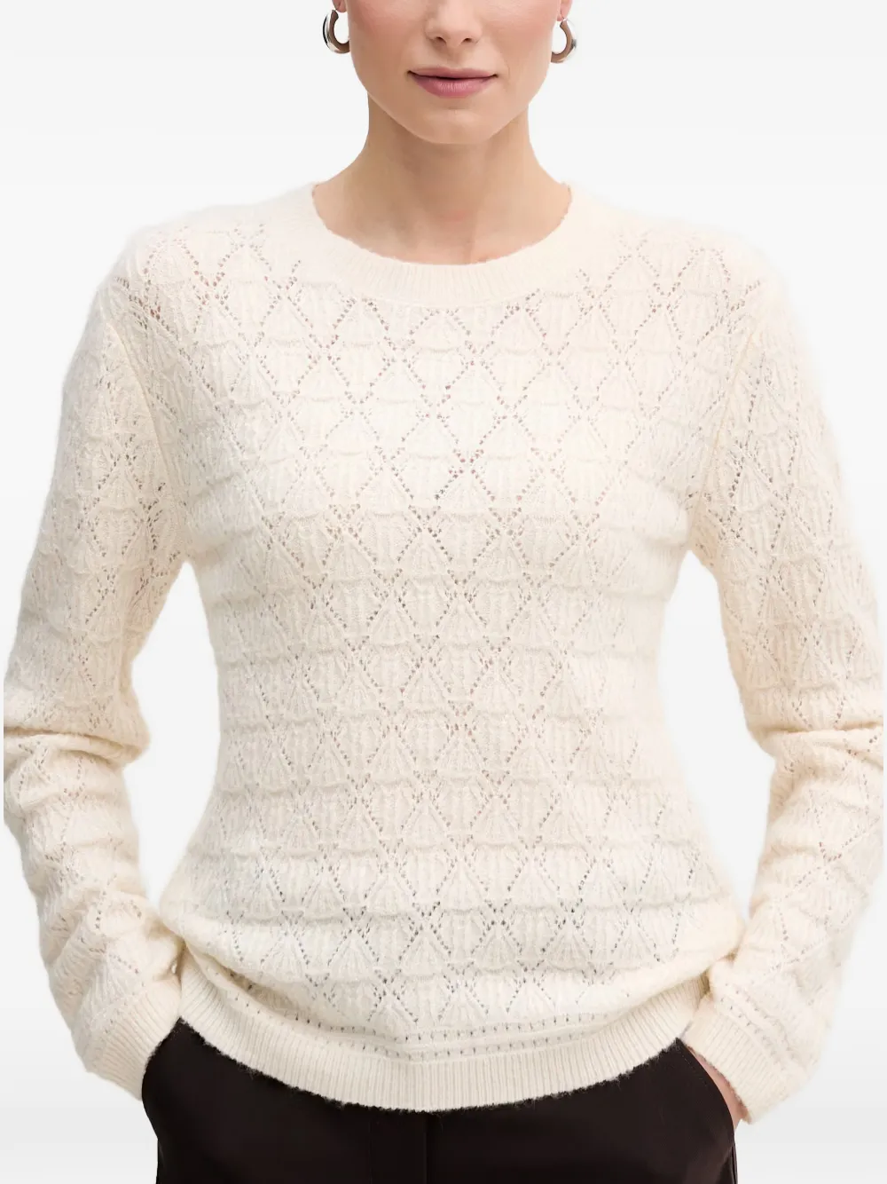 Morgan Diamond Pattern Sweater In Neutrals