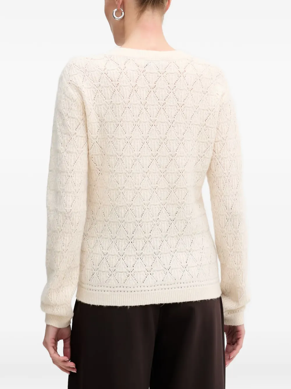 Morgan Diamond Pattern Sweater In Neutrals