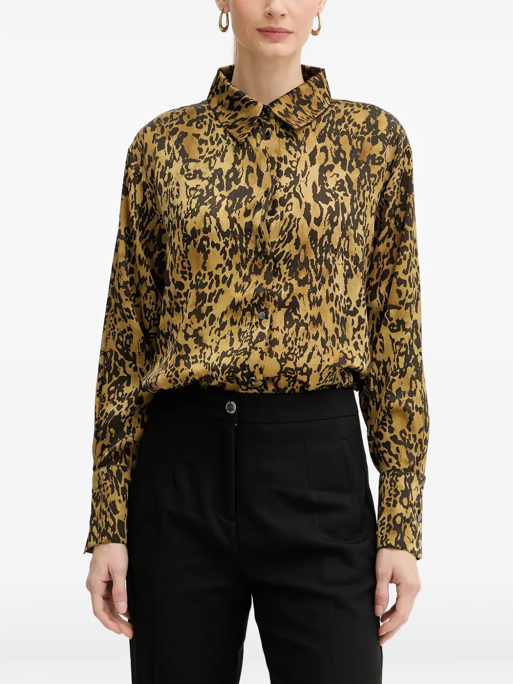 Morgan Buttoned Patterned Shirt In Neutrals