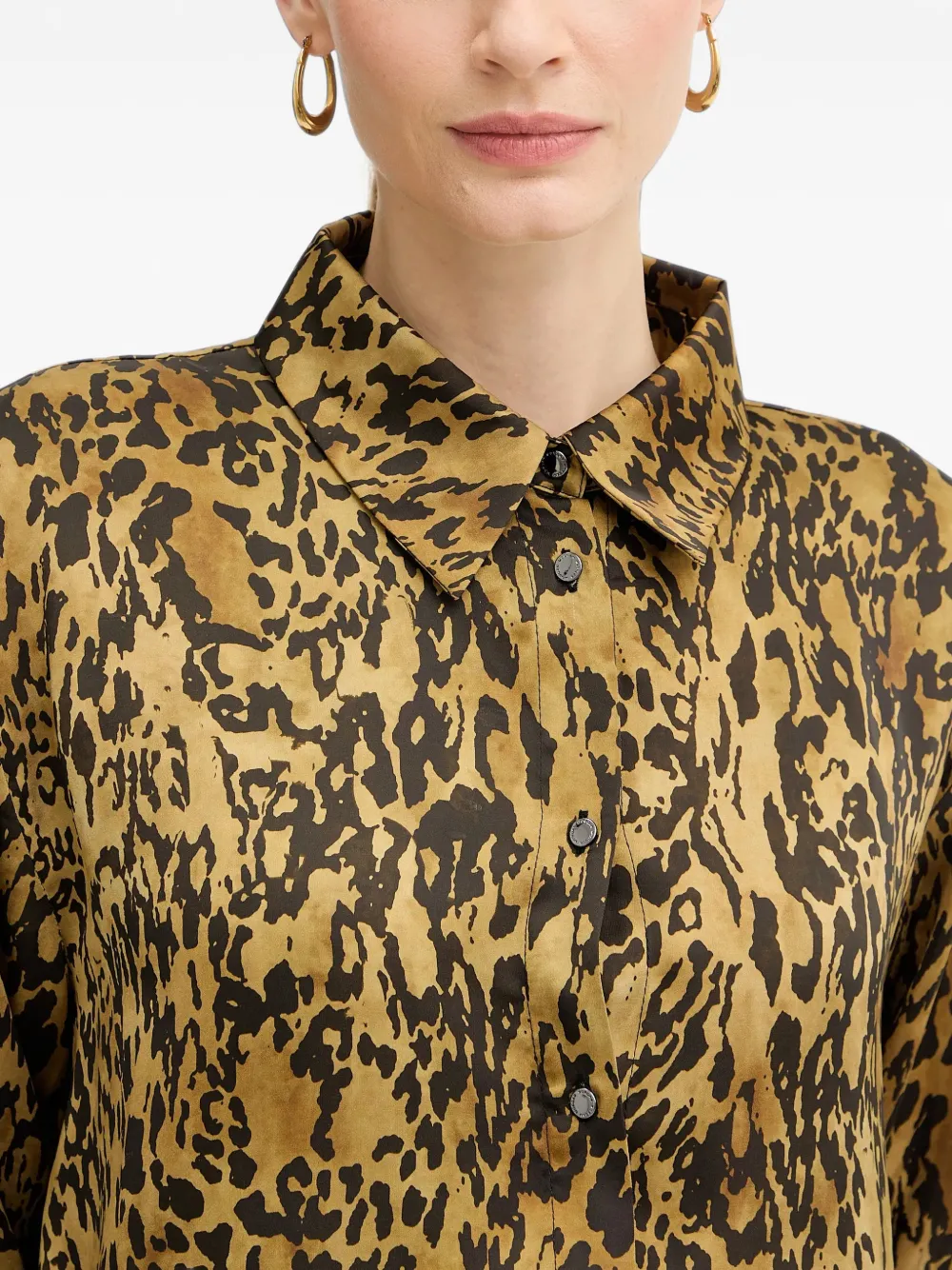 Morgan Buttoned Patterned Shirt In Neutrals