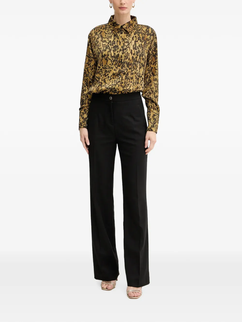 Morgan Buttoned Patterned Shirt In Neutrals