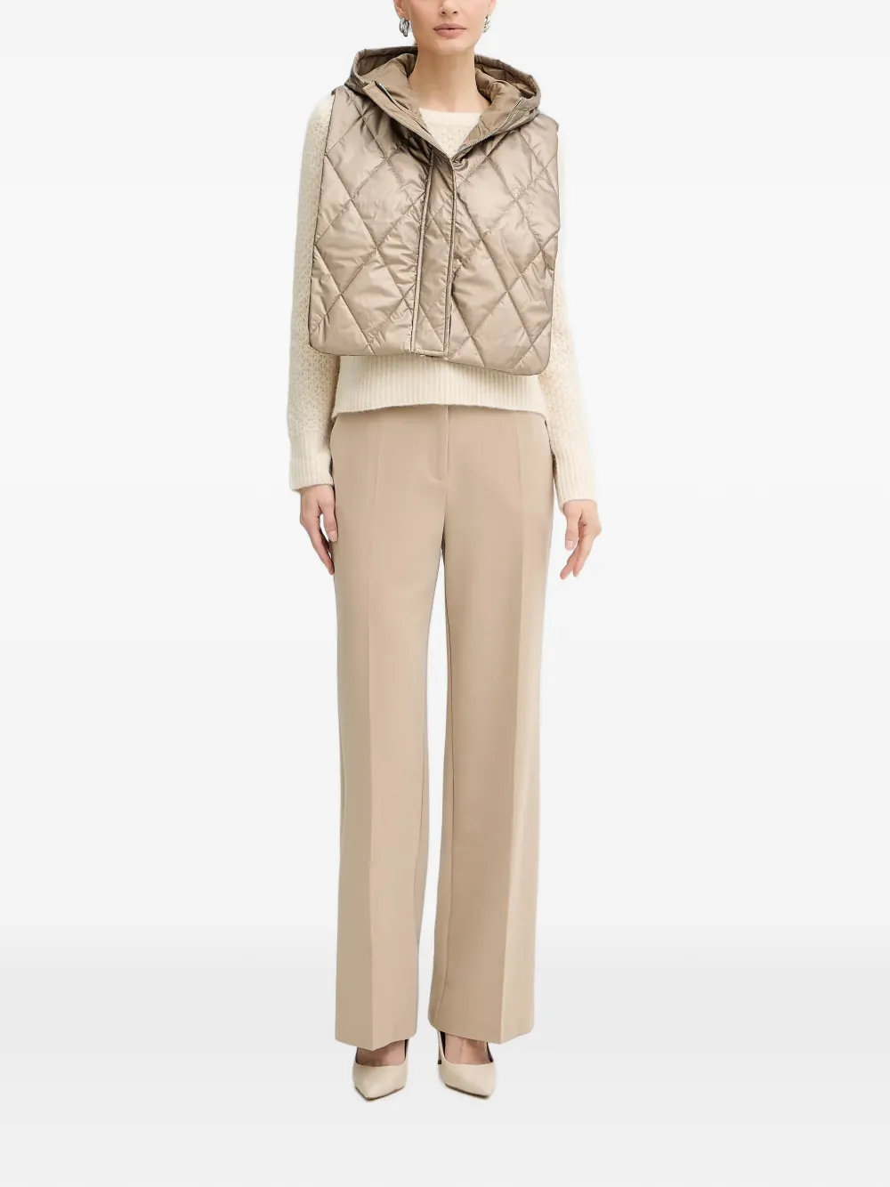 Morgan textured crew-neck sweater Beige