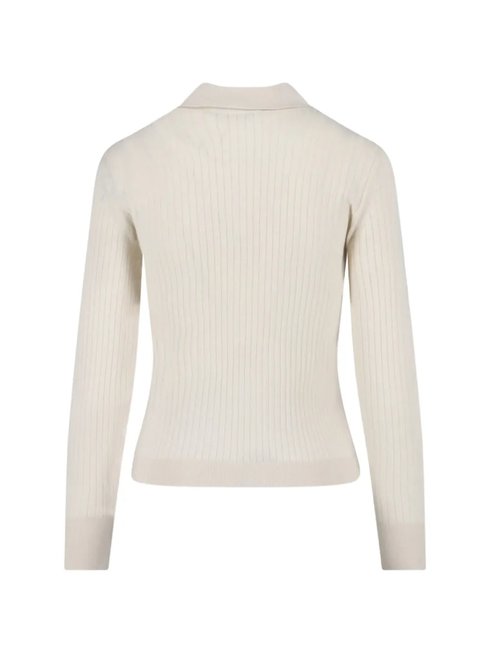 Max Mara Ribbed Polo-collar Sweater - Neutrals 