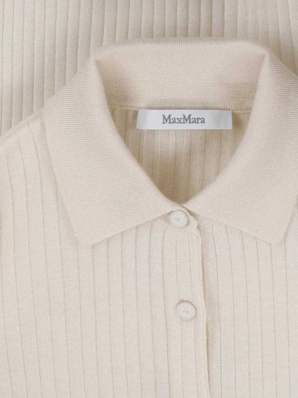  Max Mara Ribbed Polo-collar Sweater - Neutrals 