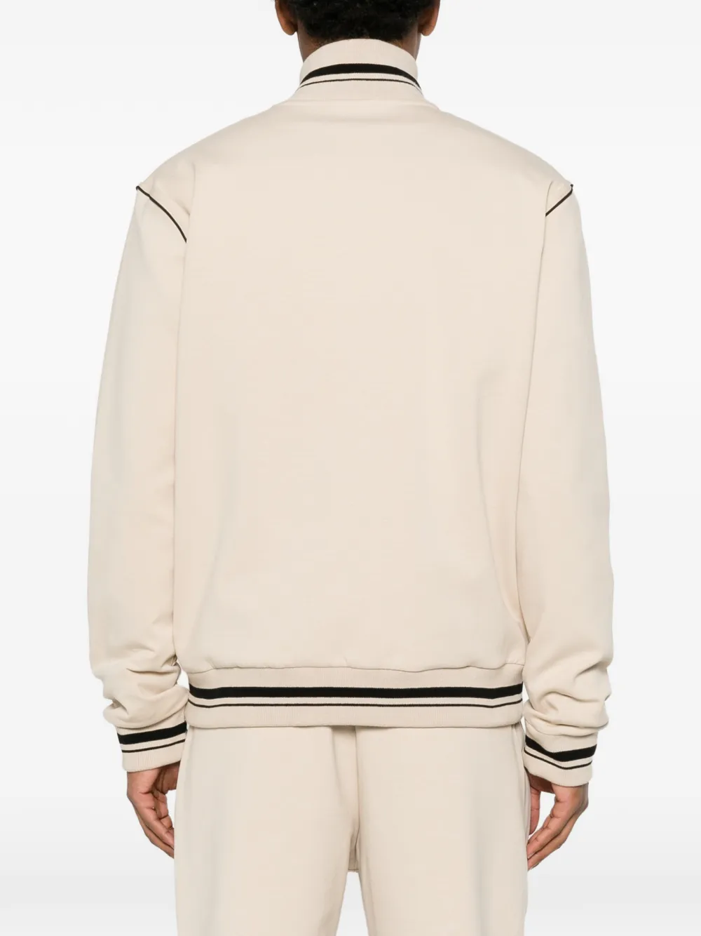 Iceberg Sweater met gestreepte afwerking en rits Beige