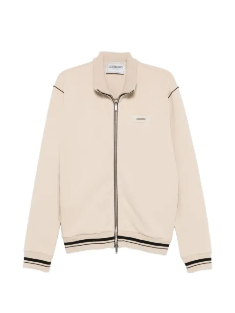 Iceberg striped-trim zip-up sweatshirt