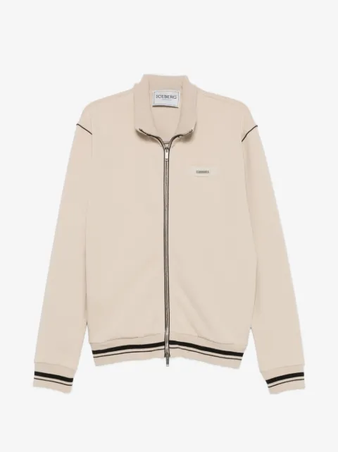 Iceberg striped-trim zip-up sweatshirt