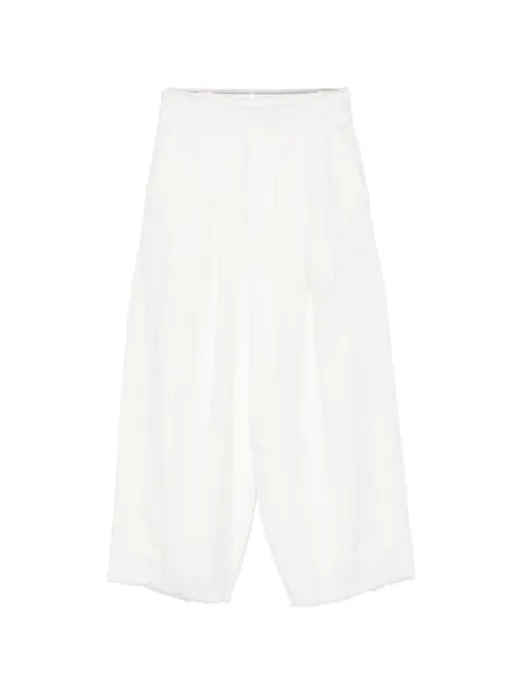 Osklen pleated frayed-hem linen trousers